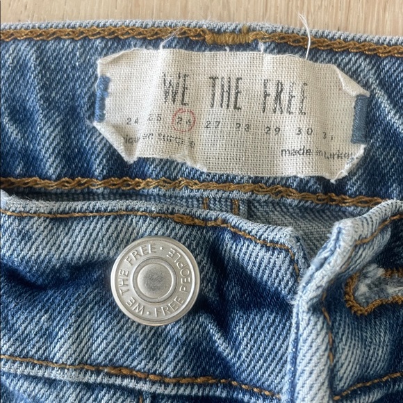 We The Free Distressed High Rise Button Fly Jeans - Picture 2 of 4